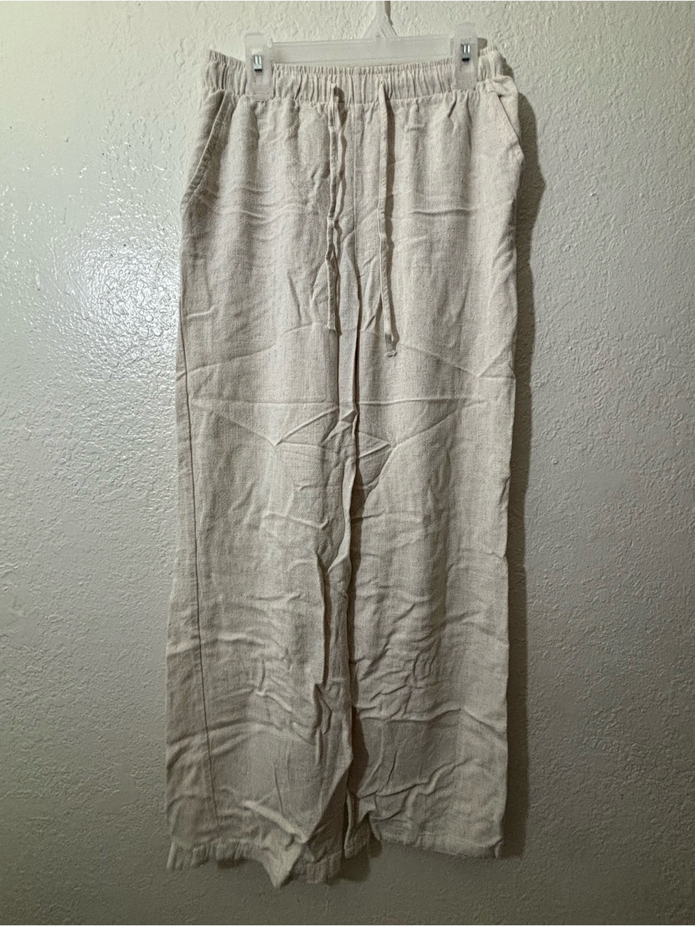 Women Lightweight Drawstring Lounge Pants - Cream